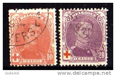 Belgio - 2 Valori Usati Croce Rossa - 1914-1915 Rode Kruis