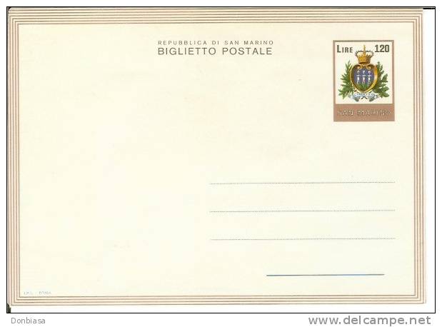 San Marino 1978 (Biglietto Postale): Ordinario (NUOVO) - Entiers Postaux