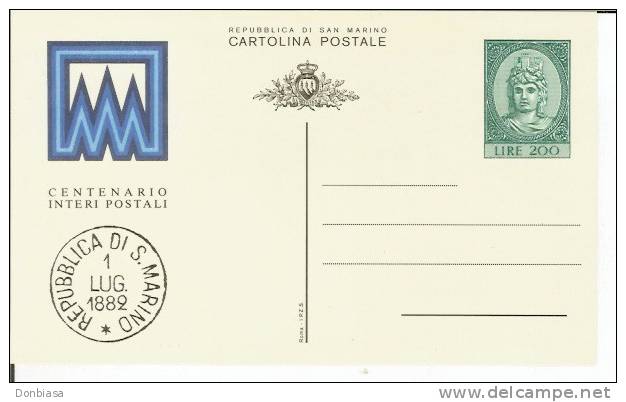 San Marino 1982 (Cartolina Postale): Centenario Interi Postali (NUOVA) - Entiers Postaux