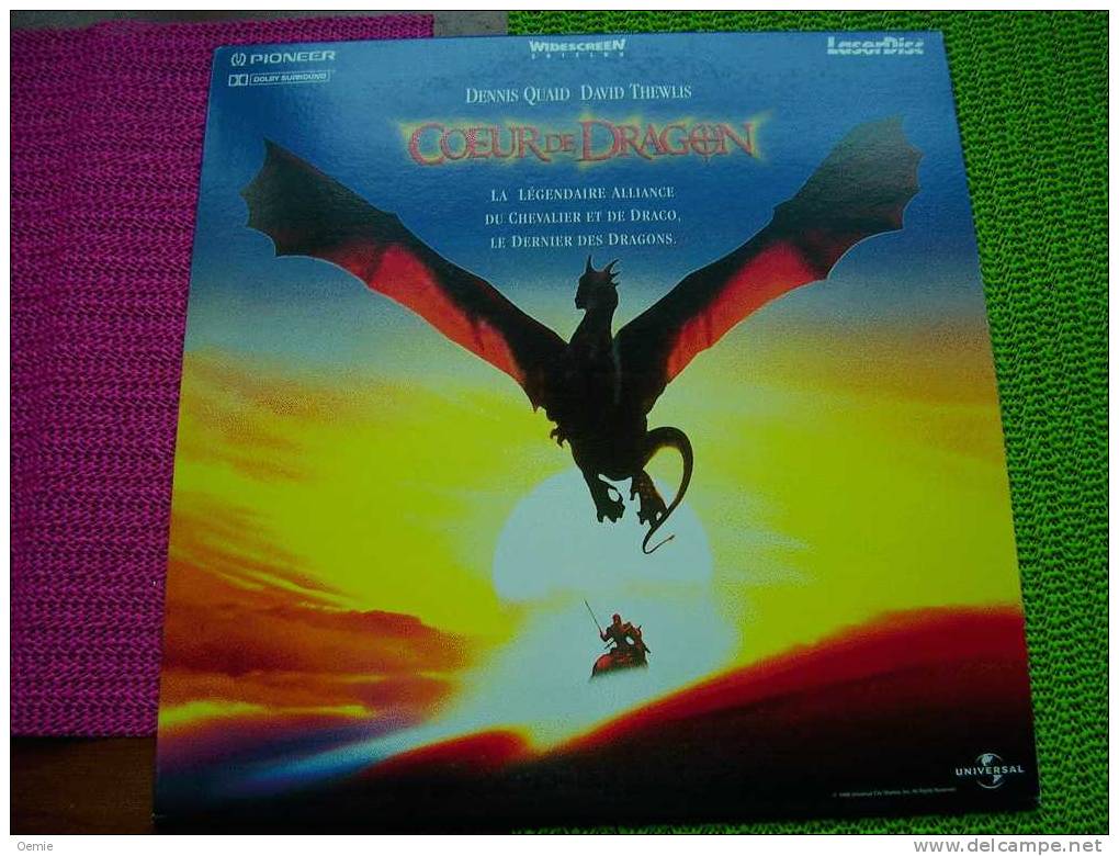 LASERDISC  CDV   °°°   COEUR DE DRAGON LA LEGENDAIRE ALLIANCE DU CHEVALIER ET DE DRACO LE DERNIER DES DRAGONS AVEC DENNI - Autres Formats