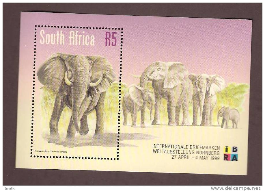 South Africa 1999, IBRA'99, Elephant MS MNH - Elephants