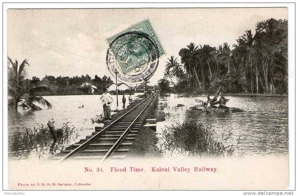 CEYLON/CEYLAN/SRI LANKA - FLOOD TIME.KALENI VALLEY RAILWAY/RAILROD - Sri Lanka (Ceylon)