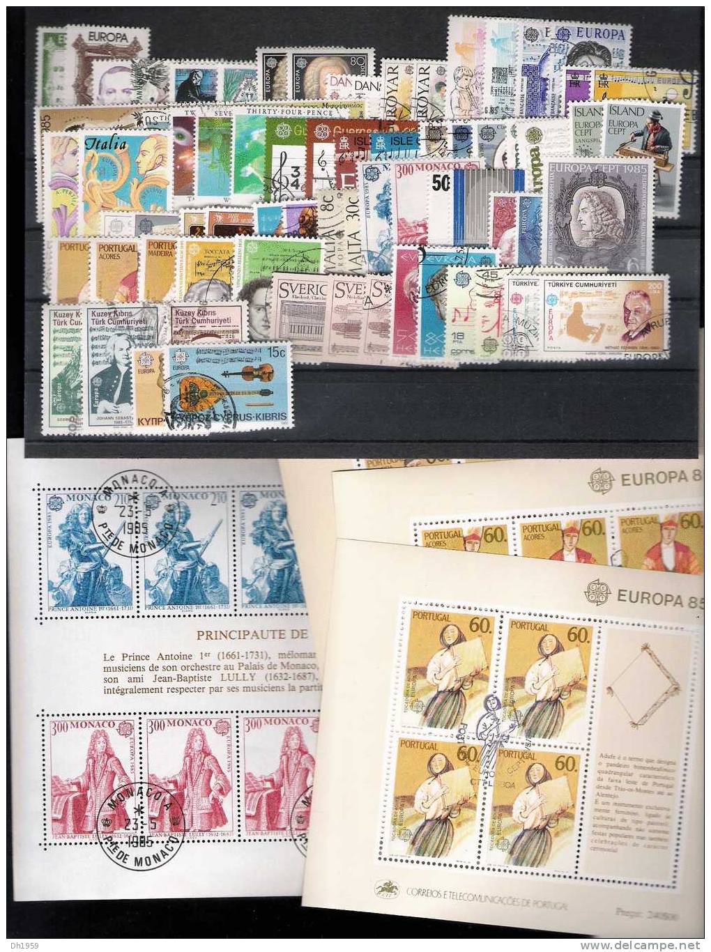 EUROPA CEPT ANNEE COMPLETE OBL 1985 PORTUGAL MONACO SUISSE  COTE PHILEX 125 EUR - 1985