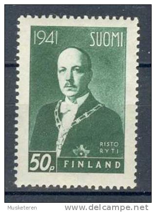 Finland 1941 Mi. 242 X  50 P Fight For Fredom President Risto Heikki Tyti MNH - Unused Stamps