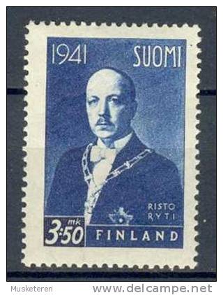 Finland 1941 Mi. 246 X  3.50 (M) Fight For Fredom President Risto Heikki Tyti MH - Neufs