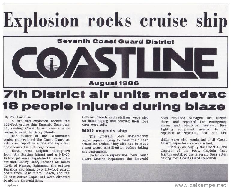 Coastline Seventh Coast Guard District Publication 1986 Miami, Florida - Esercito/Guerra