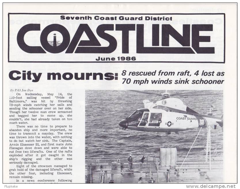 Coastline Seventh Coast Guard District Publication 1986 Miami, Florida - Military/ War