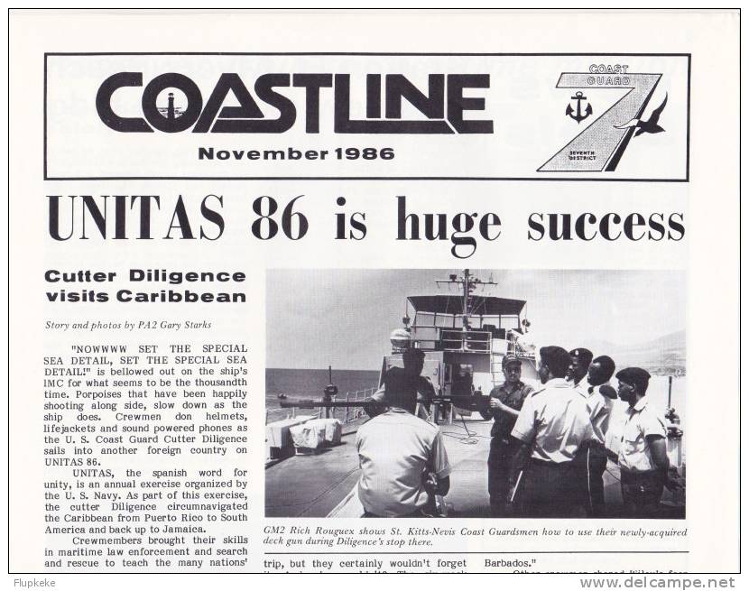 Coastline Seventh Coast Guard District Publication 1986 Miami, Florida - Military/ War