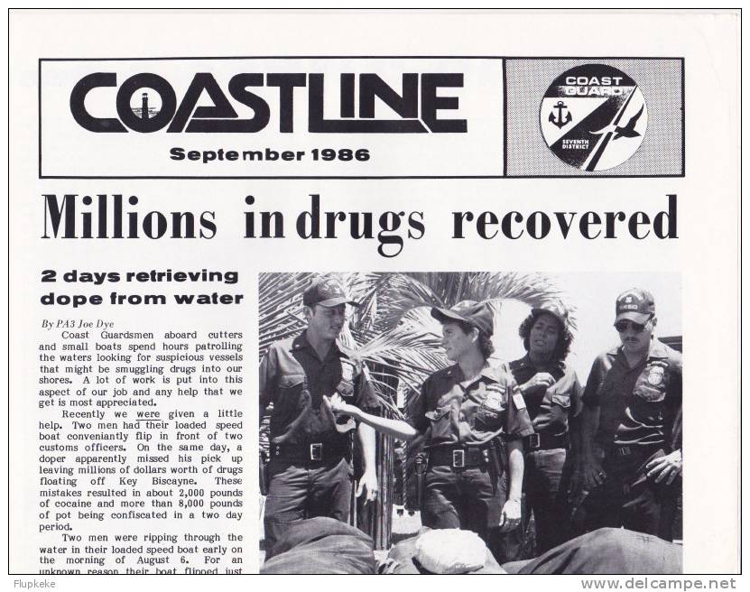 Coastline Seventh Coast Guard District Publication 1986 Miami, Florida - Esercito/Guerra
