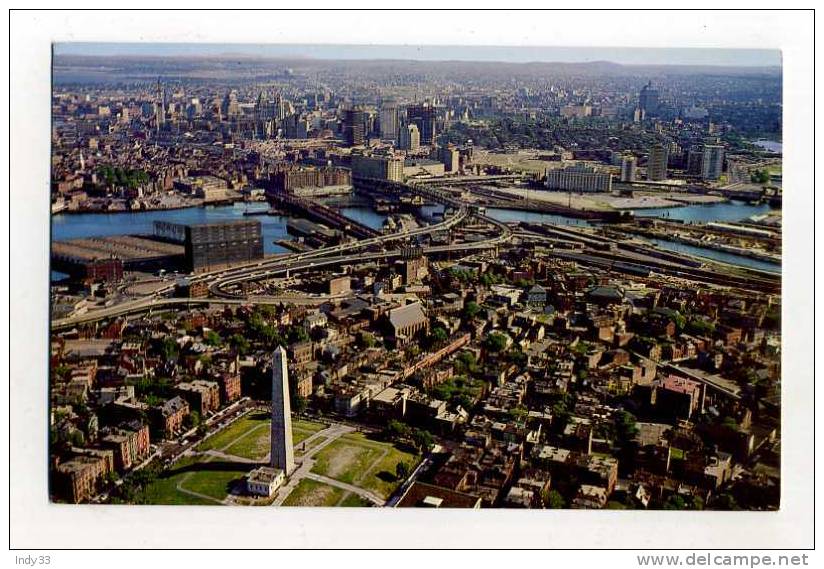 - ETATS UNIS  MA . MASSACHUSETTS . AERIAL VIEW OF THE FAMOUS BUNKER HILL - Boston