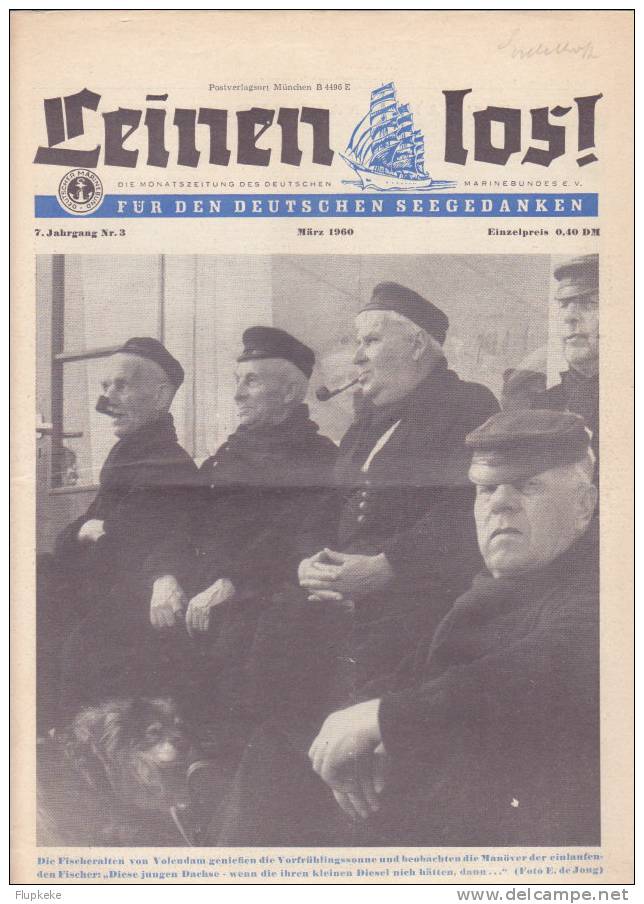 Leinen Lost ! 03 März 1960 Monatszeitung Des Deutschen Marinebundes - Politie En Leger