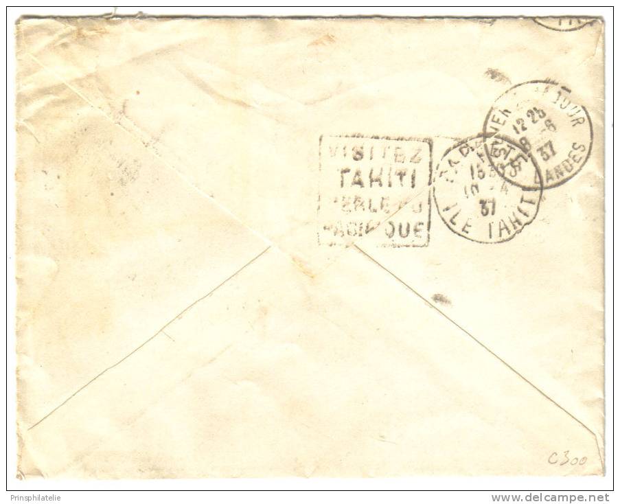 LETTRE D´UN PETIT BUREAU DE L´ILE DE RAIATEA , UTUROA 1937 - Other & Unclassified