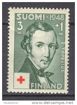 Finland 1948 Mi. 349   3 M + 1 M Red Cross Rotes Kreuz Croix Rouge Zacharias Topelius Poet Dichter MNH - Ongebruikt