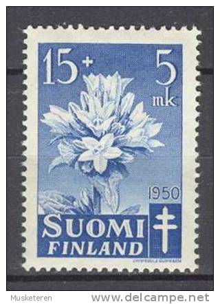 Finland 1950 Mi. 387   15 (M) + 5 M Tuberculosis Tuberkulose Flower Blume MNH - Oblitérés