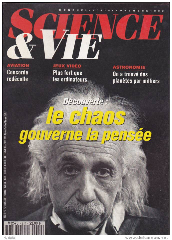 Science Et Vie 914 Novembre 1993 Le Chaos Gouverne La Pensée - Science