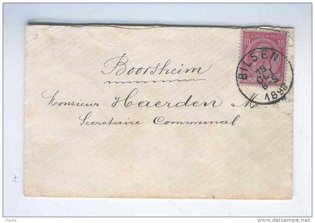 Lettre TP 46 BILSEN 1890 Vers Le Secrétaire Communal De BOORSHEIM ( Mechelen )  --  B4/622 - 1884-1891 Leopold II