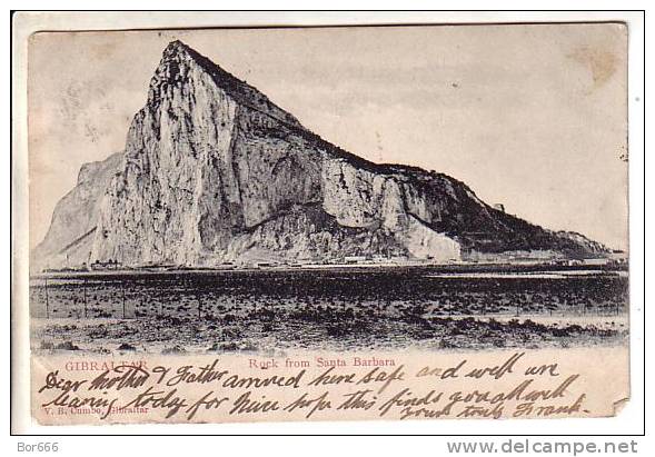 GOOD OLD GIBRALTAR POSTCARD - Gibraltar - Rock From Santa Barbara - Gibraltar