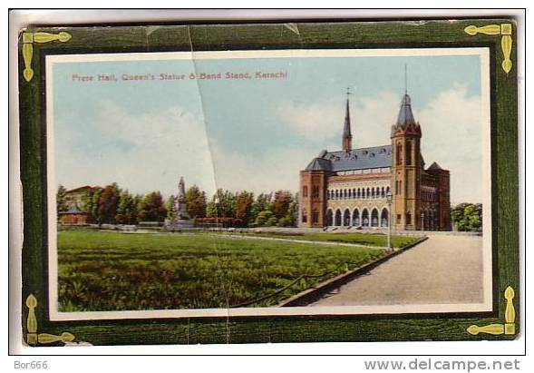 GOOD OLD PAKISTAN POSTCARD - Karachi - Frere Hall - Queens Statue & Band Stand - Pakistán