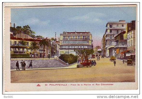 GOOD OLD BELGIUM POSTCARD - Philippeville - Place De La Marine Et Rue Clemenceau - Philippeville