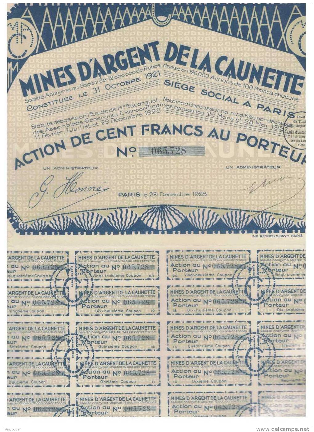 MINES D'ARGENT DE LA CAUNETTE - Mines
