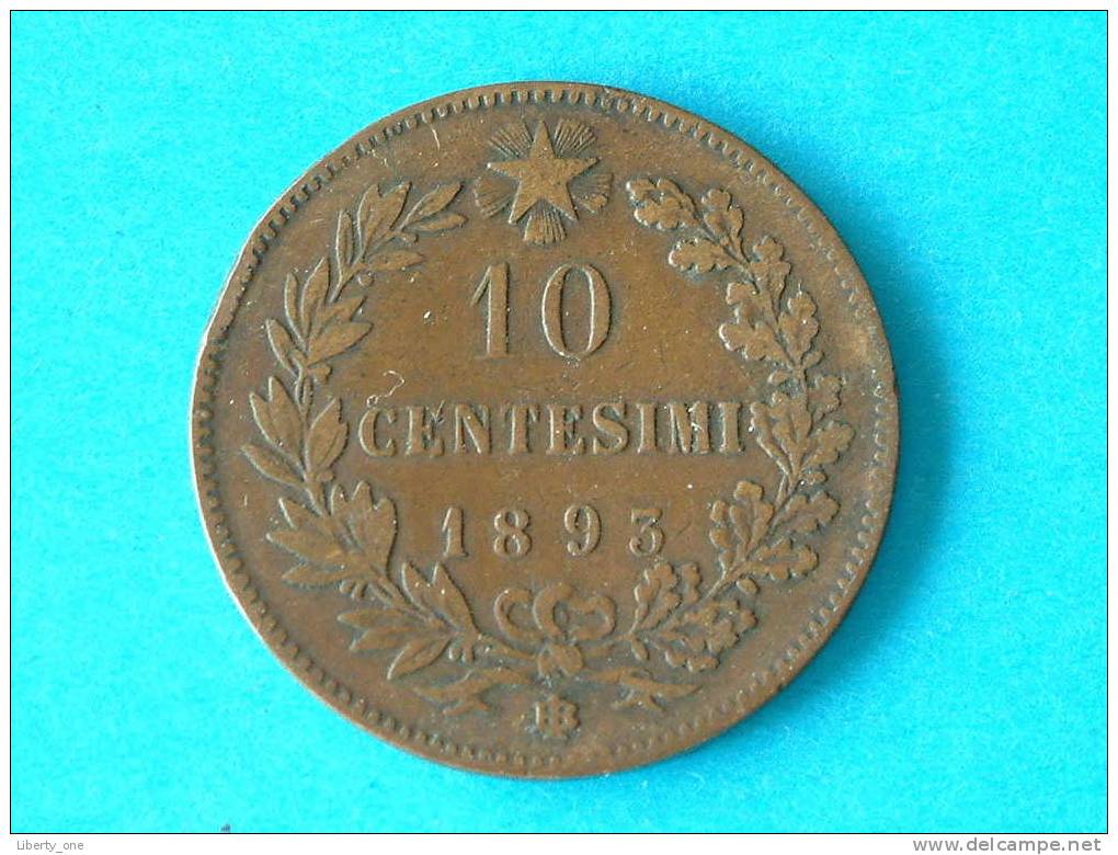 1893 B/I - 10 CENTESIMI / KM 27.1 ( Details Zie Foto ) ! - 1878-1900 : Umberto I