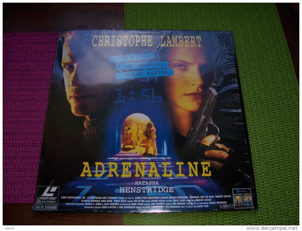 LASERDISC  CDV   °°°    ADRENALINE  4 POLICIERS    1  PSYCHOPATHE   1 VIRUS MORTEL AVEC CHRISTOPHE LAMBERT+++ - Sonstige Formate