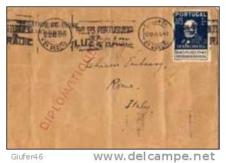 Portogallo - BUSTA DIPLOMATICA VIAGGIATA  - LISBONA .....ROMA - Cartas & Documentos