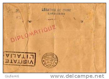 Portogallo - BUSTA DIPLOMATICA VIAGGIATA  - LISBONA .....ROMA - Cartas & Documentos