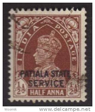 India ~ Patiala State ~ ½ Anna ~ SG O63 ~ 1937-39 ~ Fine Used - Patiala