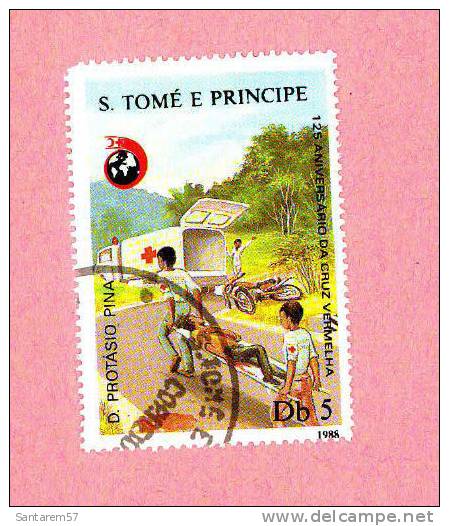 Timbre Oblitéré Used Mint Stamp Selo Carimbado 125 ANIVERSARIO CRUZ VERMELHA Db5 S. TOME E PRINCIPE 1988 - Sao Tome Et Principe