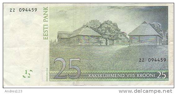 R010 Estonia 25 Krooni 2002, ZZ-serie, Replacement Note - Estland