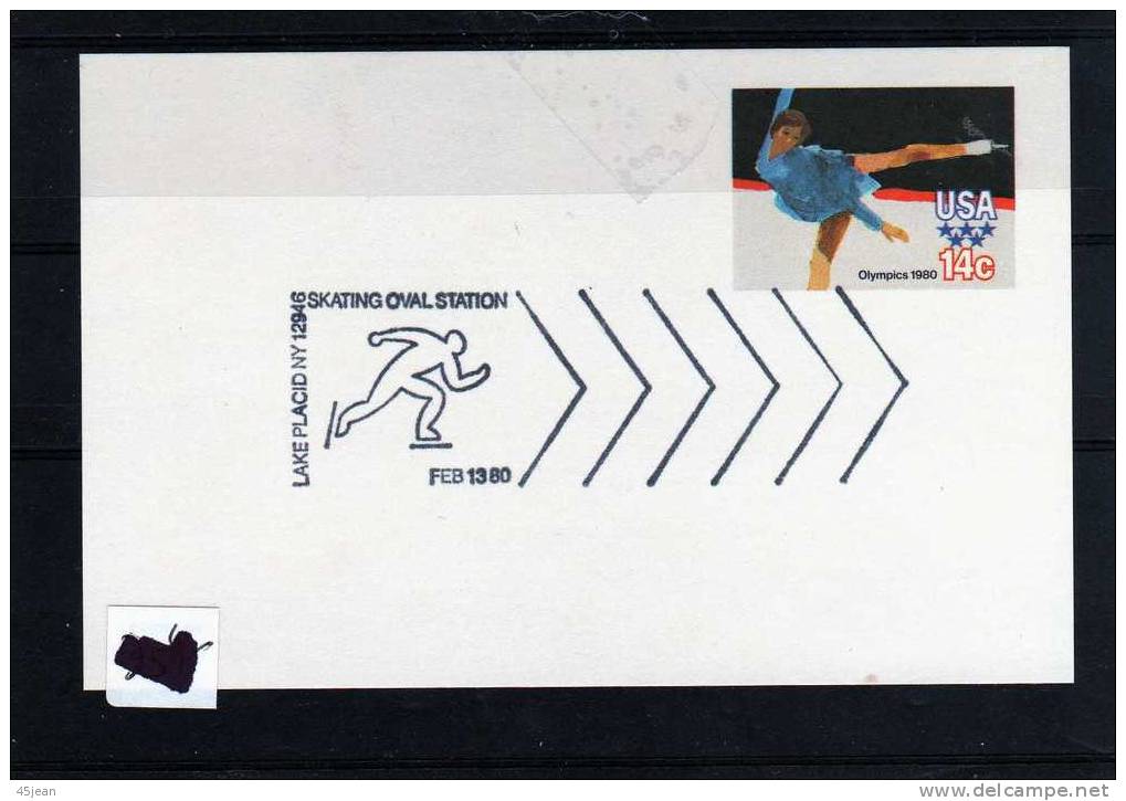 U.S.A: 1980 Bel Entier Postal Oblitération Anneau De Patinage De Vitesse - Hiver 1980: Lake Placid
