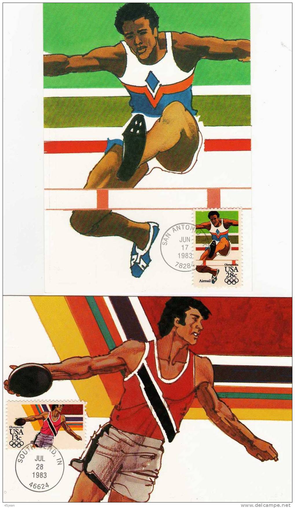 U.S.A: 1983 Les 20 Cartes Maximum Représentant Tous Les Sports, Oblitérations Du Lieu Des épreuves à Voir - Verano 1984: Los Angeles
