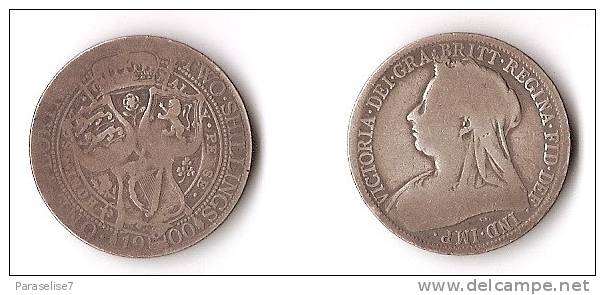 GRANDE - BRETAGNE  1  FLORIN  1900  VICTORIA    ARGENT - J. 1 Florin / 2 Shillings