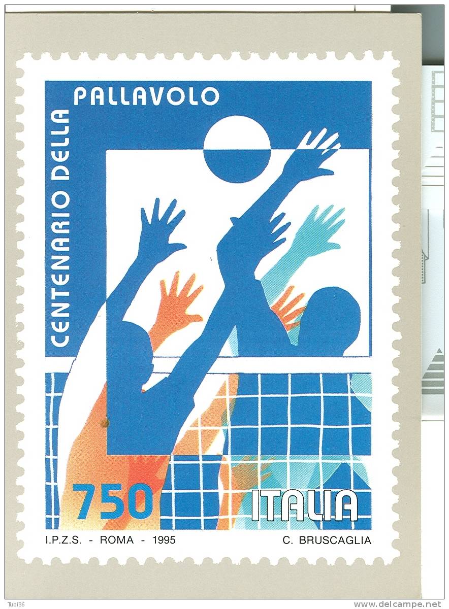 LA PALLAVOLO - 100 ANNI DI PALLAVOLO -  IPZS  ROMA  1995 - CARTOLINA UFFICIALE - Volleyball