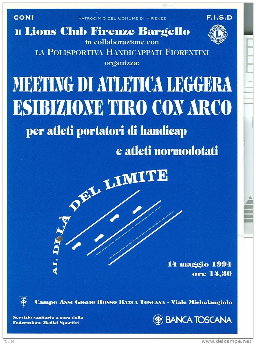 TIRO CON ARCO -  FIRENZE 1994 - CARTOLINA UFFICIALE - Archery