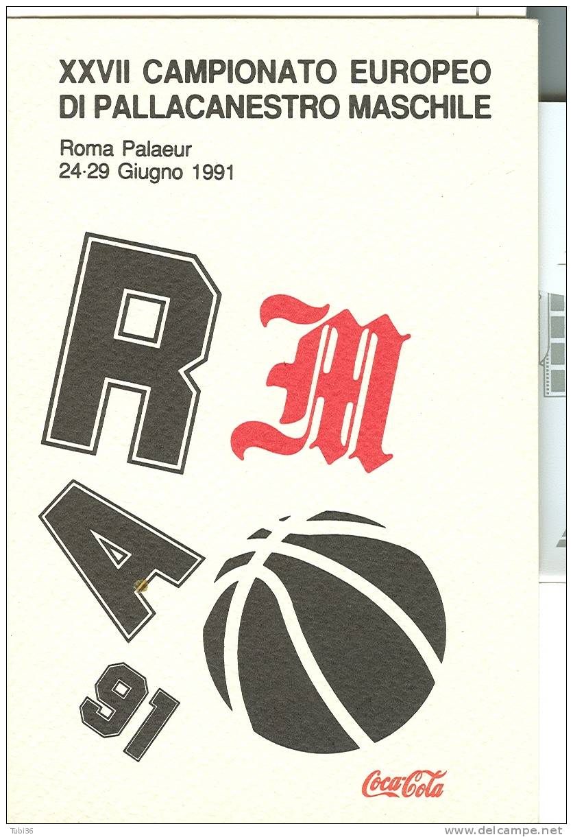 PALLACANESTRO - XXVII CAMPIONATO EUROPEO  PALLACANESTRO MASCHILE -  ROMA 1991 - - Basketball