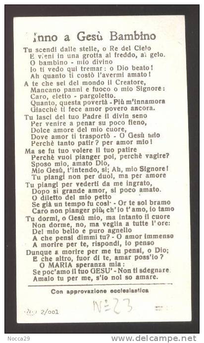 ANTICO SANTINO  GESU' BAMBINO. HOLY CARD (23)  ( K71 ) - Images Religieuses