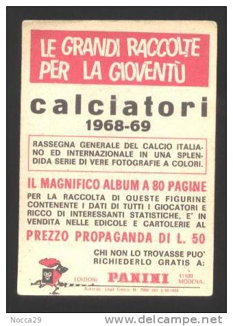 RACCOLTA FIGURINE PANINI. CAMPIONATO DI  CALCIO 1968-69 MARASCHI -  FIORENTINA - Autres & Non Classés