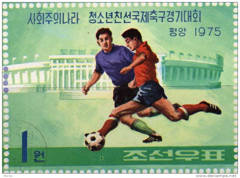 Fußball Turnier Moskau 1975 Korea Block 17 O 8€ Stadion Spieler Fussballfeld Bloque M/s Sport Bloc Soccer Sheet Bf Corea - Beroemde Teams
