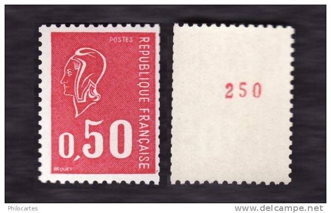 Roulette  - YT  1664b - Bequet  0.50 - Avec N° Rouge - Sans Bande De Phosphore - Cote 27e - Francobolli In Bobina