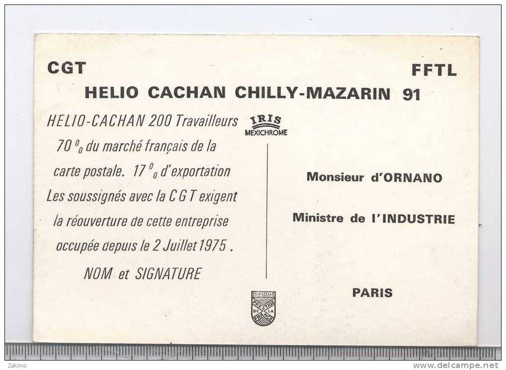 CGT HELIO CACHAN --CHILLY MAZARIN --PETITION  -------RECTO  / VERSO---b7 - Labor Unions