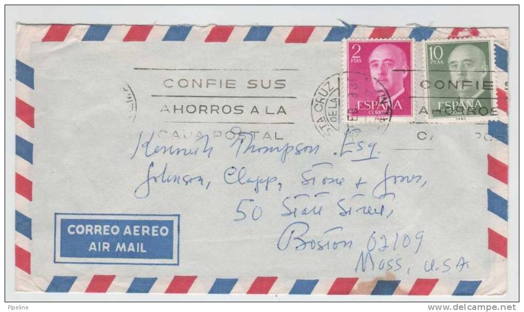 Spain Air Mail Cover Sent To USA - Cartas & Documentos