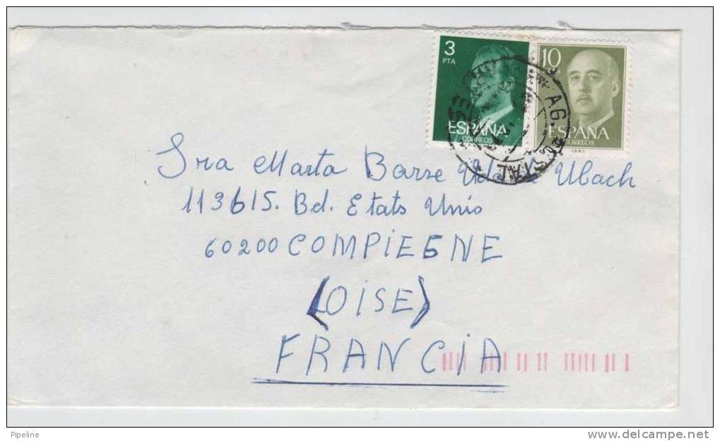 Spain Cover Sent To France - Lettres & Documents