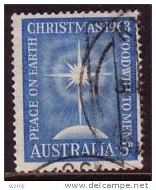 1963 - Australian Christmas 5d STAR Stamp FU - Usados