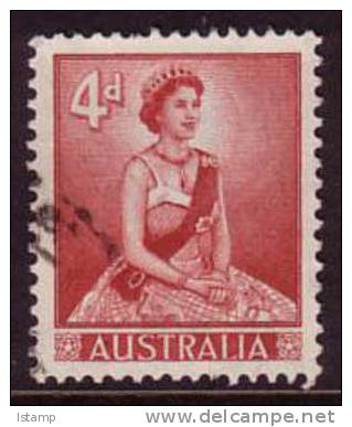 1959-1962 - Australian Queen Elizabeth II Definitive Issue 4d LAKE Stamp FU - Gebraucht