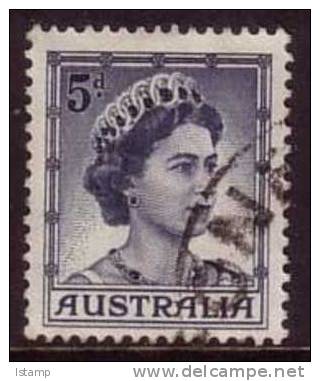 1959-1962 - Australian Queen Elizabeth II Definitive Issue 5d DEEP BLUE Stamp FU - Gebruikt