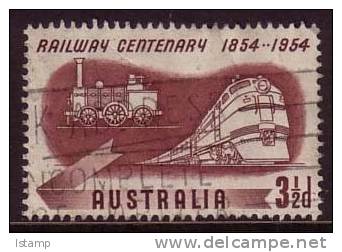 1954 - Australian Centenary Railways 3.5d LOCOMOTIVES Stamp FU - Usados