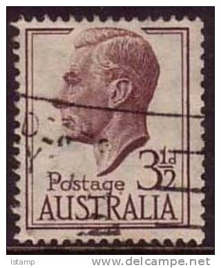 1950-1951 - Australian George VI Definitives 3.5d Brown GEORGE Stamp FU - Oblitérés
