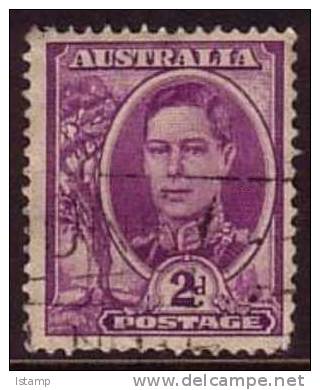 1942-1944 - Australian George VI Definitives 2d Purple GEORGE Stamp FU - Oblitérés